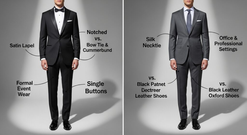 dinner suit vs business suit